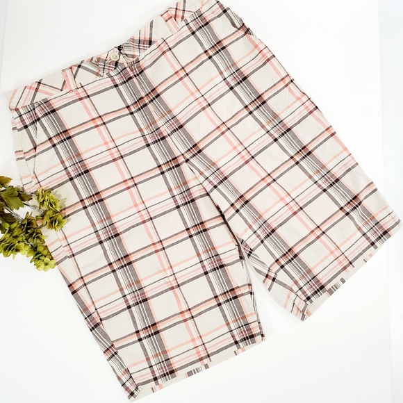 Karen Scott Pants - Karen Scott Plaid Bermuda Shorts Size 16